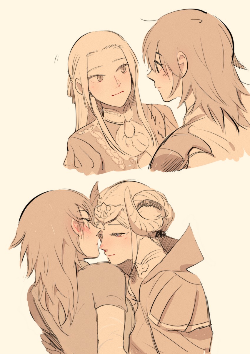 female byleth and edelgard von hresvelg (fire emblem and 1 more) drawn by 13degree