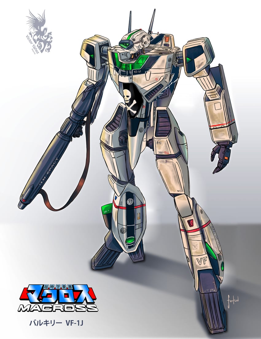vf-1 and vf-1j (macross and 1 more) drawn by ferkad