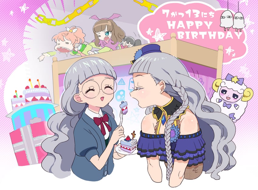 kurosu aroma, shiratama mikan, gaaruru, koda michiru, miichiru, and 1 more (pretty series and 2 more) drawn by moudoku_(decopon3rd)