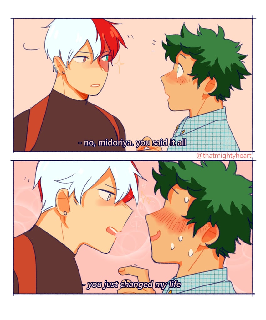 midoriya izuku and todoroki shoto (boku no hero academia and 1 more) drawn by thatmightyheart