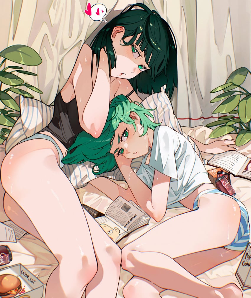 tatsumaki, fubuki, and saitama (one-punch man) drawn by cesar_art456