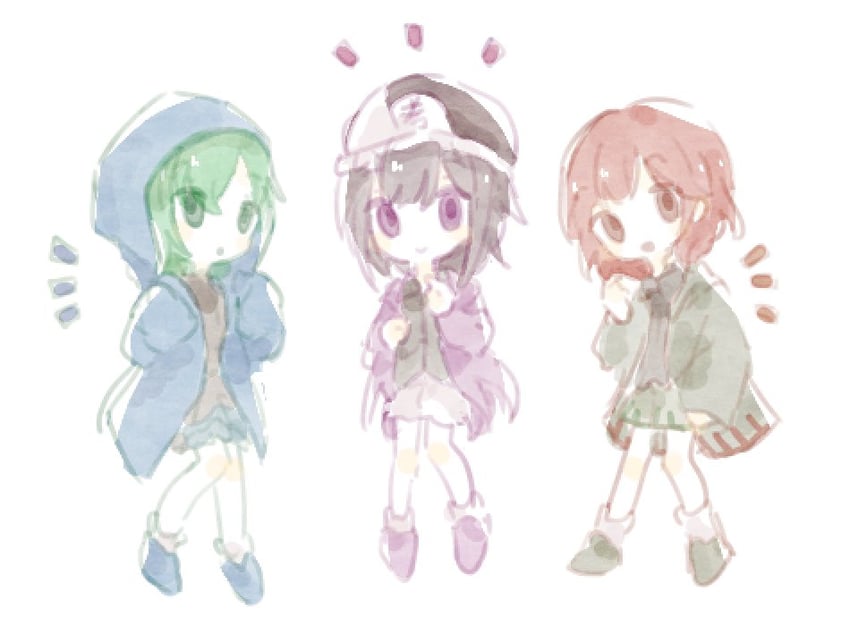 shitodo kuroji, shitodo hooaka, and shitodo aoji (len'en) drawn by yapiemo