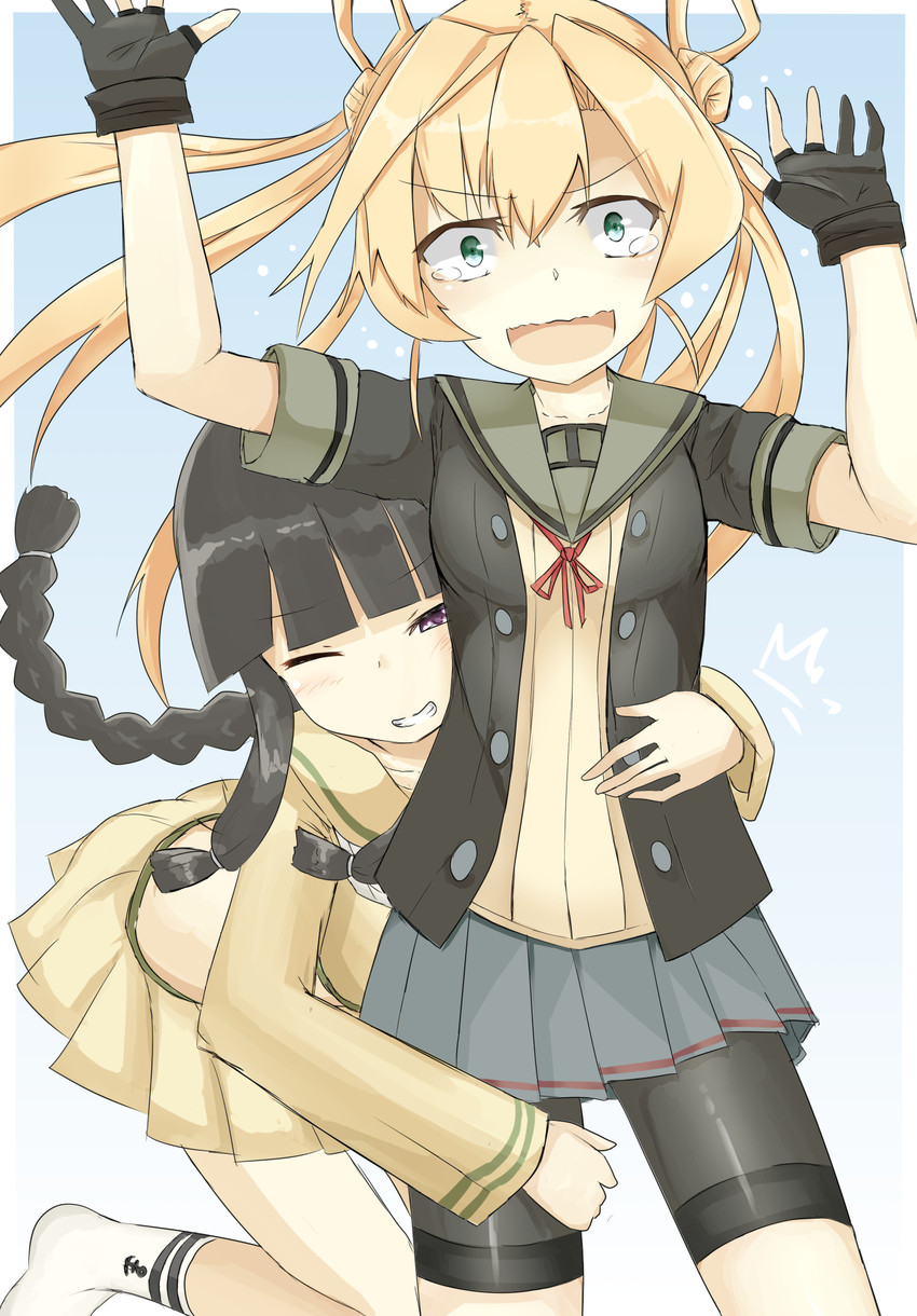 kitakami, abukuma, kitakami kai ni, and abukuma kai ni (kantai collection) drawn by yagyuu_katsuda