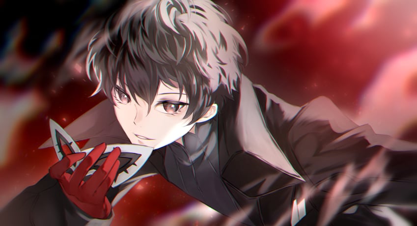 amamiya ren and joker (persona and 1 more) drawn by tsukitaka