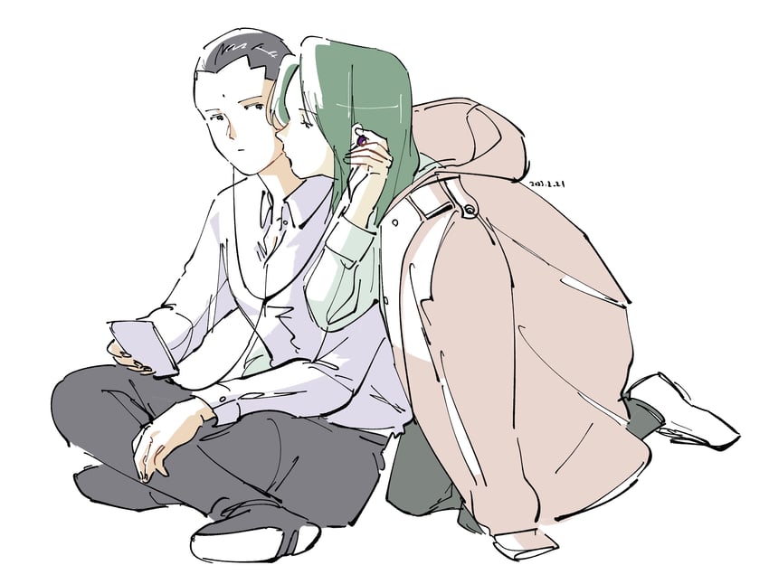 sensui shinobu and itsuki (yu yu hakusho) drawn by nishida_(pixiv_50671594)