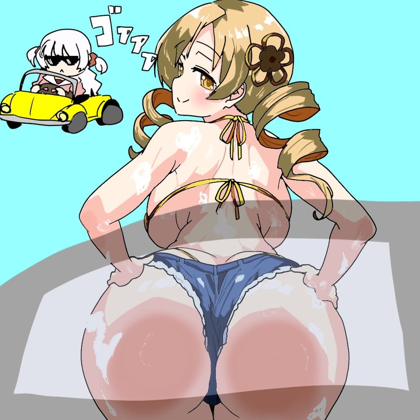 tomoe mami and momoe nagisa (mahou shoujo madoka magica) drawn by usavivi777
