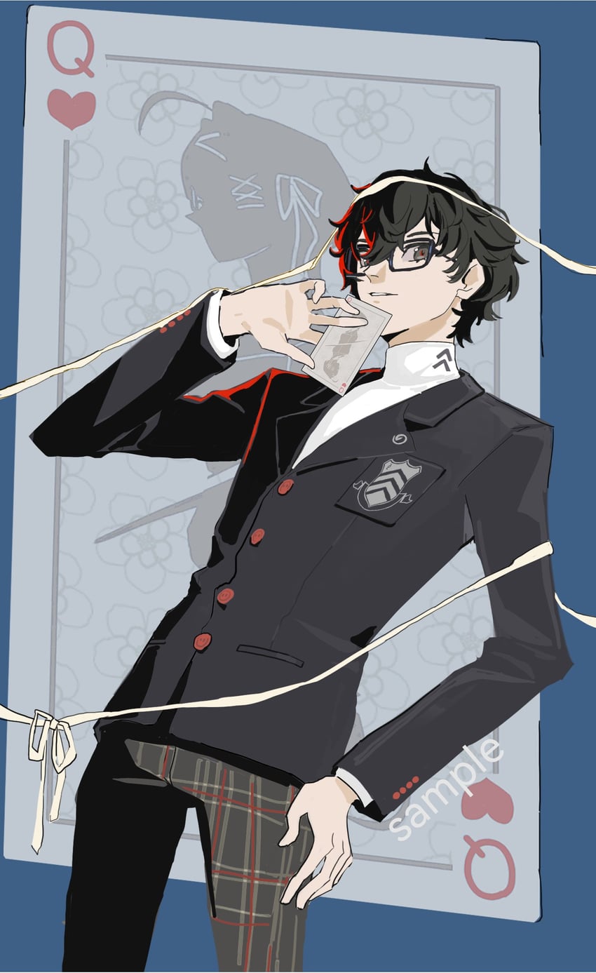 amamiya ren (persona and 1 more) drawn by yiguanli123