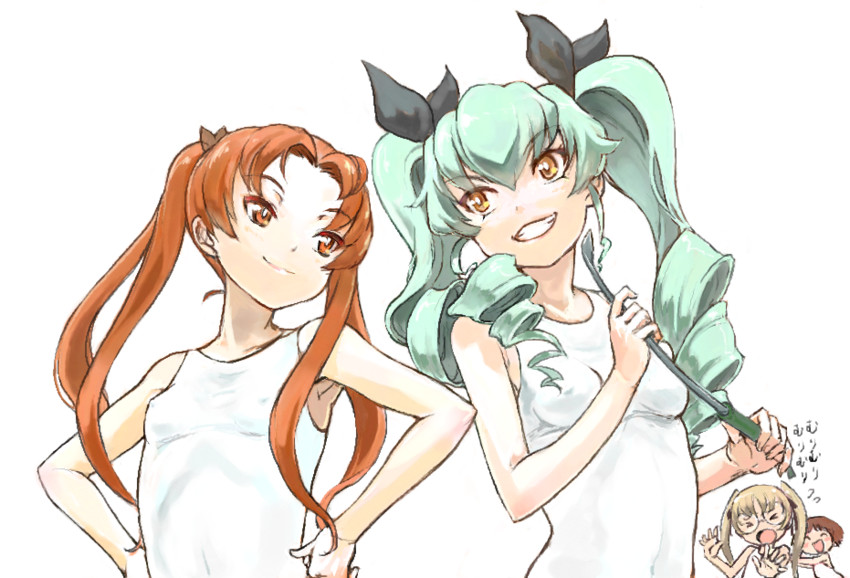 anchovy, kadotani anzu, sakaguchi karina, and oono aya (girls und panzer) drawn by chikuwa_(tks)
