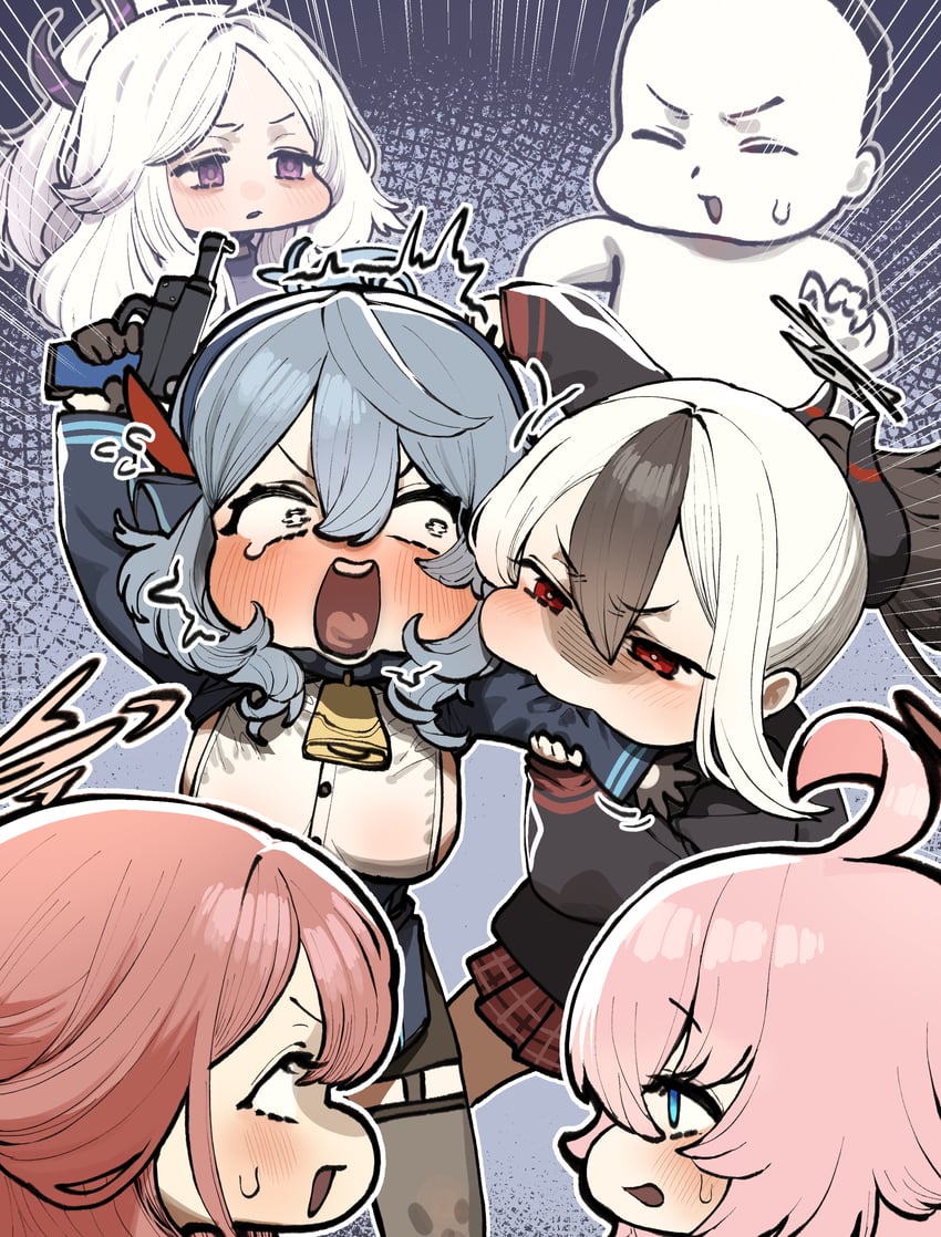 sensei, doodle sensei, hina, kayoko, aru, and 1 more (blue archive) drawn by chroong