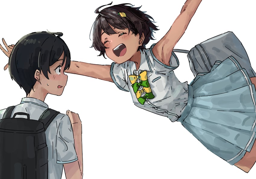 yakishio lemon and nukumizu kazuhiko (make heroine ga oo sugiru!) drawn by jyuunen-kun