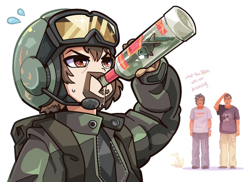katyusha, jeremy clarkson, james may, and richard hammond (girls und panzer and 2 more) drawn by caboosemcgrief