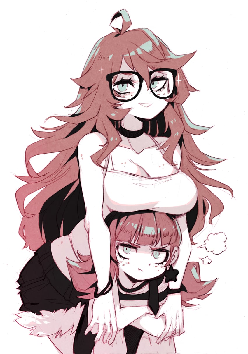 kaz asteri and cerise asteri (negative frames) drawn by parororo
