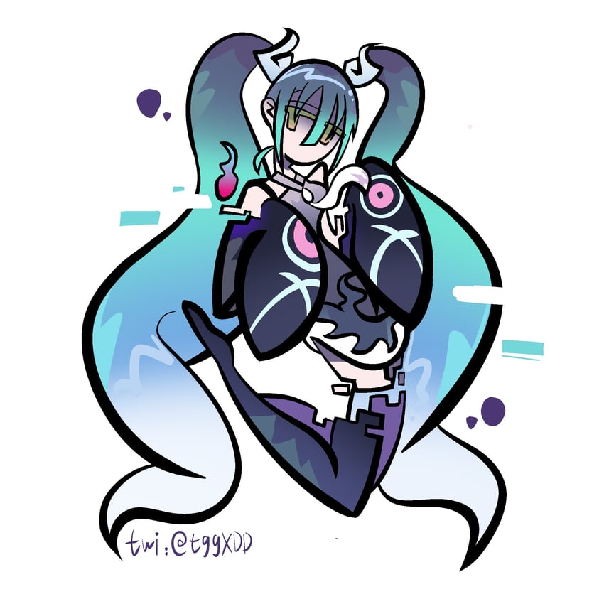 hatsune miku and ghost miku (pokemon and 2 more) drawn by tggxdd