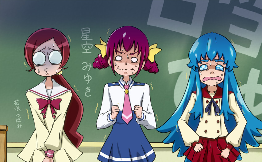 hoshizora miyuki, hanasaki tsubomi, and shirayuki hime (precure and 3 more) drawn by akanerun