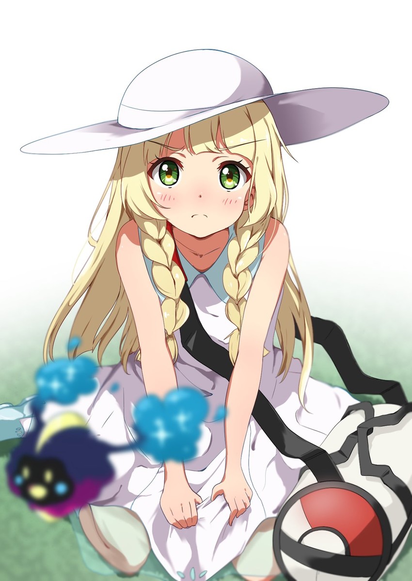 lillie and cosmog (pokemon and 1 more) drawn by kei_(0497)