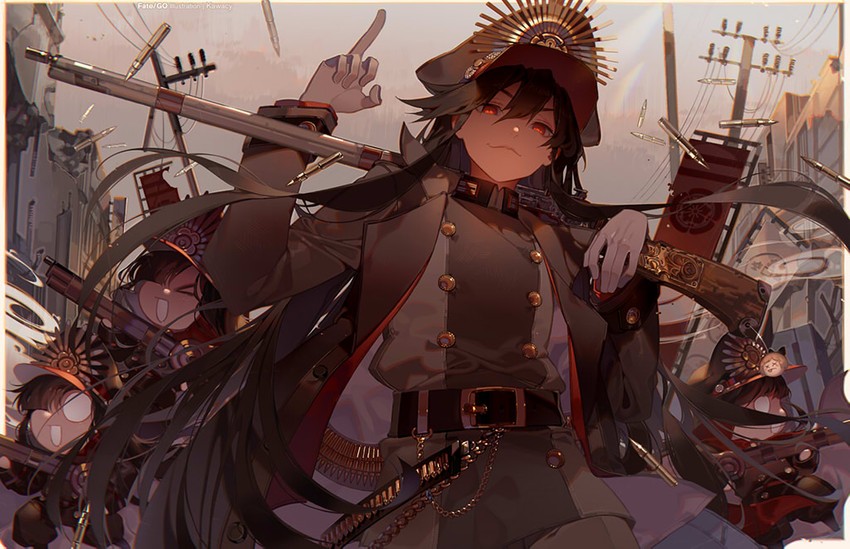 oda nobunaga and mini nobu (fate and 2 more) drawn by kawacy