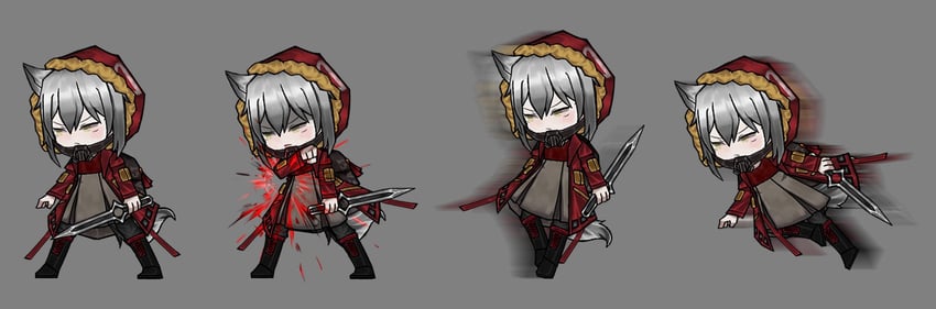 projekt red (arknights and 2 more) drawn by xiazhenqwq