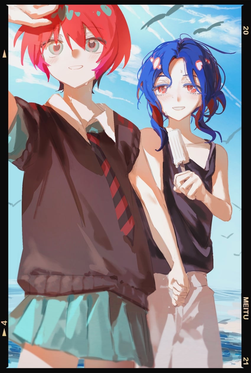 amate yuzuriha and shuji ito (gundam and 1 more) drawn by xiegegege_gezi