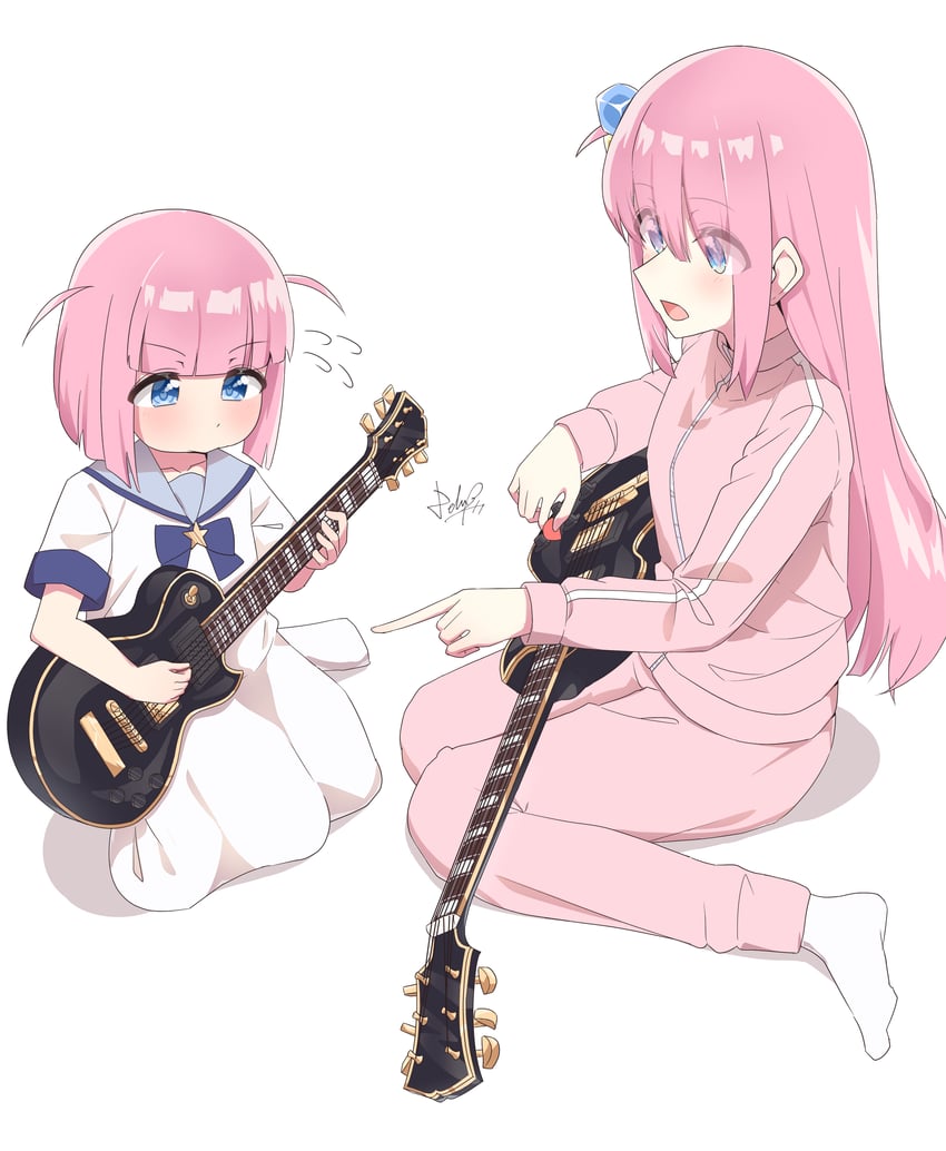 gotoh hitori and gotoh futari (bocchi the rock!) drawn by strings-lover