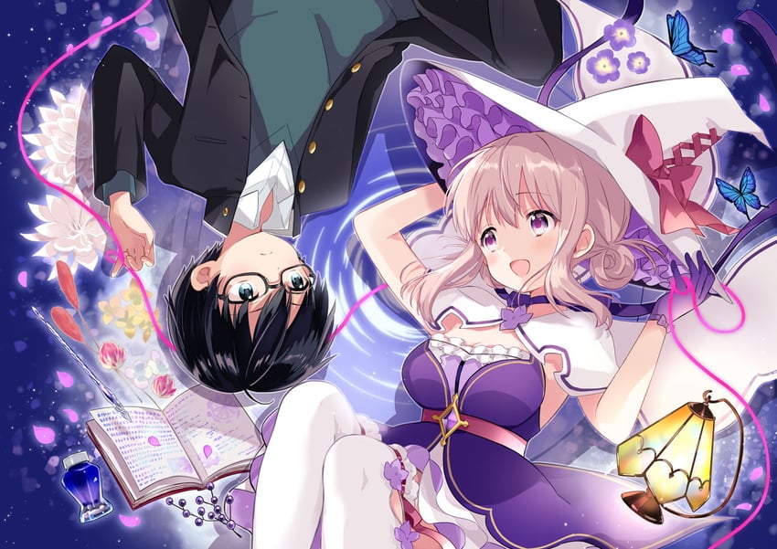 minato shima and hotaka koichi (majo wa mangetsu ni saku) drawn by hara_yui