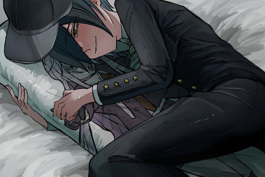 saihara shuichi and kirigiri kyoko (danganronpa and 2 more) drawn by ha_(user_efmy3542)