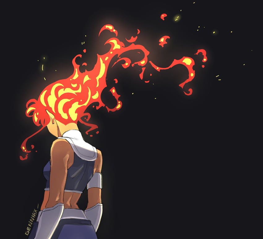 starfire (dc comics and 1 more) drawn by genniax
