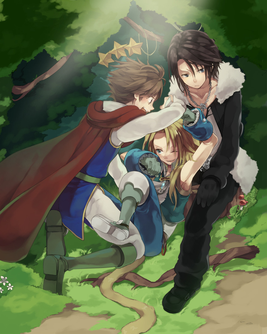 squall leonhart, zidane tribal, and bartz klauser (final fantasy and 4 more) drawn by hiyo_kiki