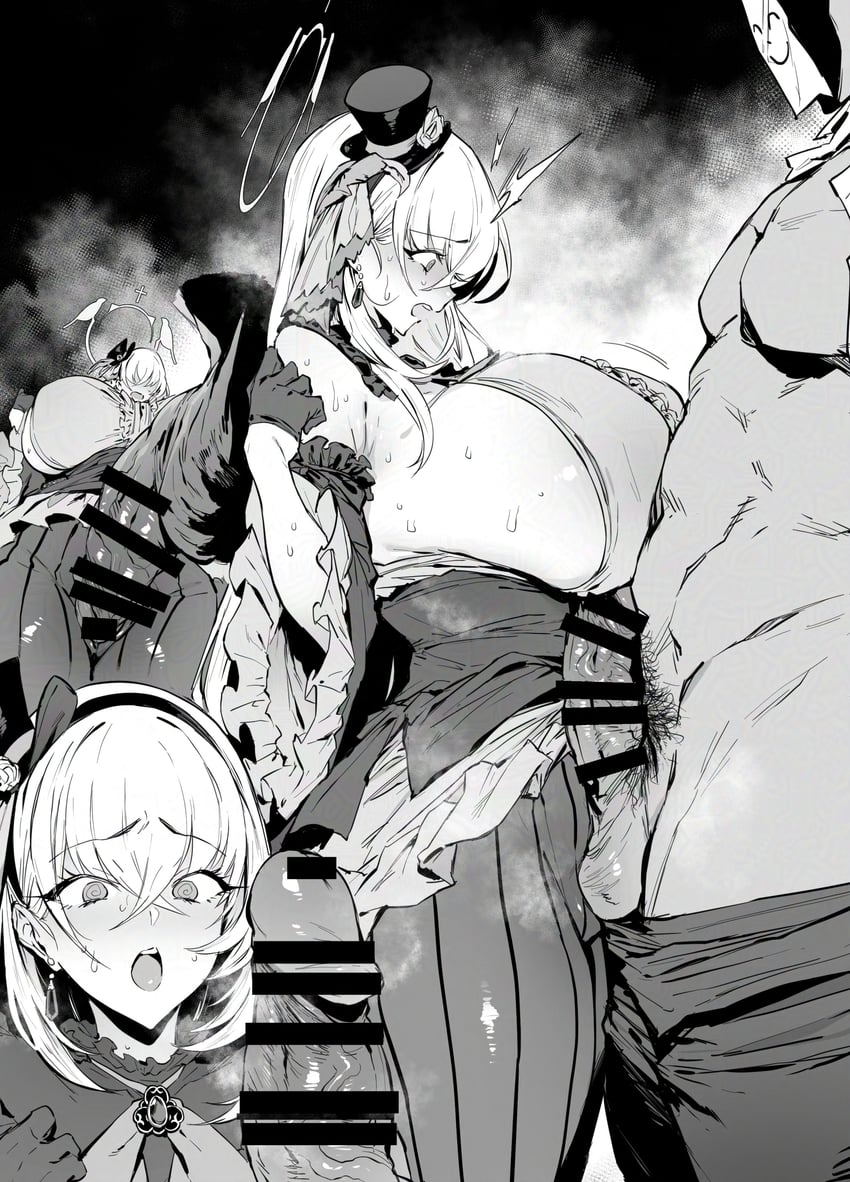 sensei, doodle sensei, and sakurako (blue archive) drawn by thirty_8ght