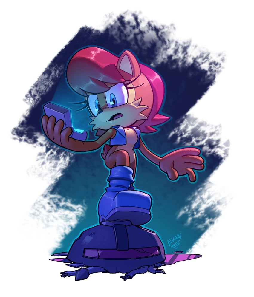 sally acorn and nicole (sonic and 1 more) drawn by evan_stanley