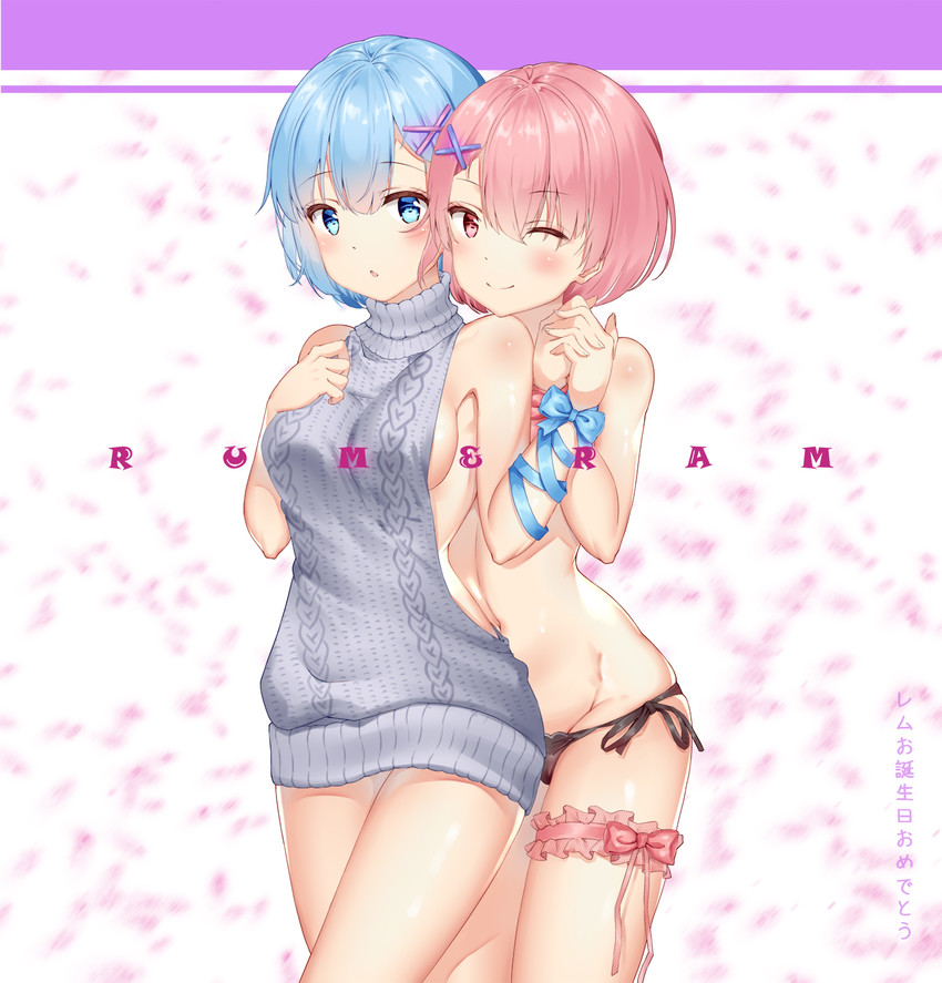 rem and ram (re:zero kara hajimeru isekai seikatsu) drawn by elleco