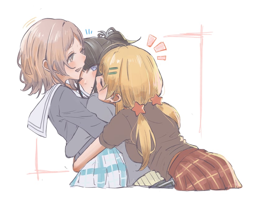 hachimiya meguru, sakuragi mano, and kazano hiori (idolmaster and 1 more) drawn by umirororo