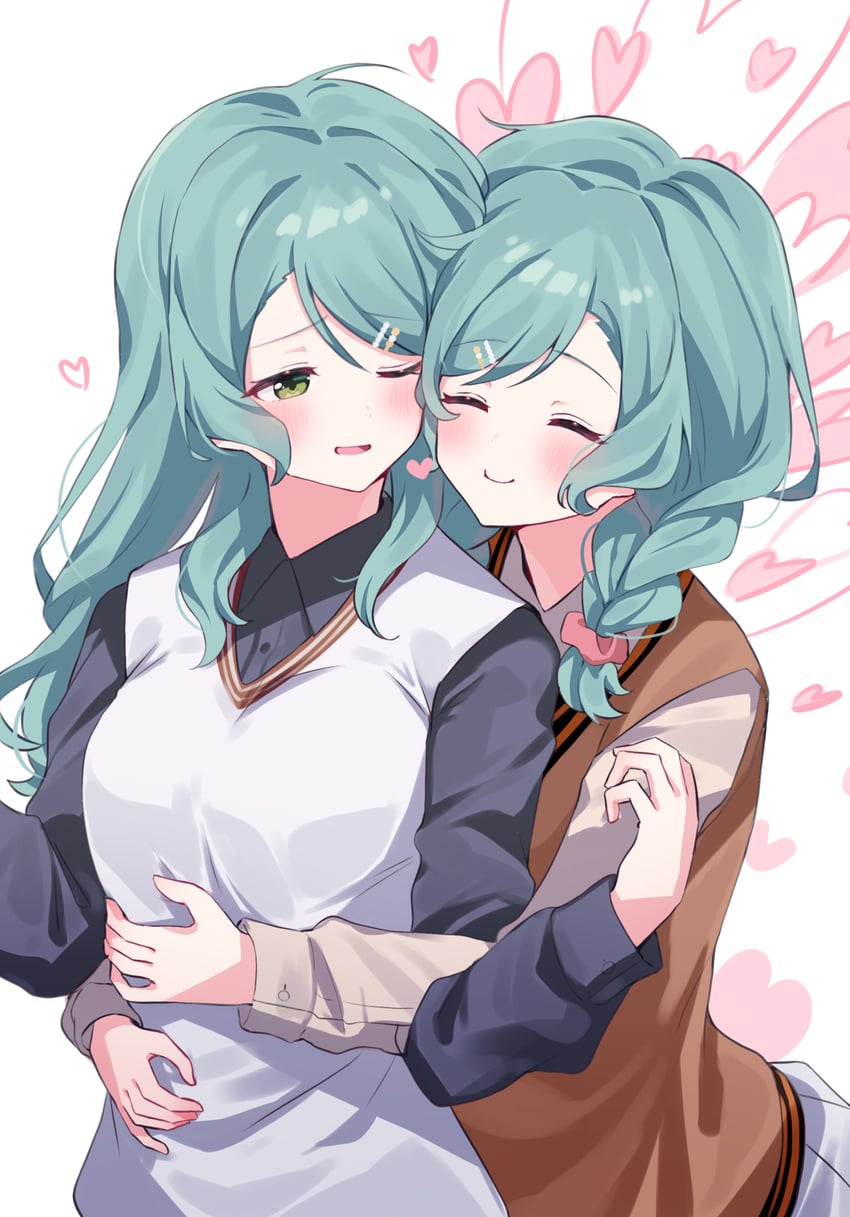 hikawa sayo and hikawa hina (bang dream!) drawn by meu203