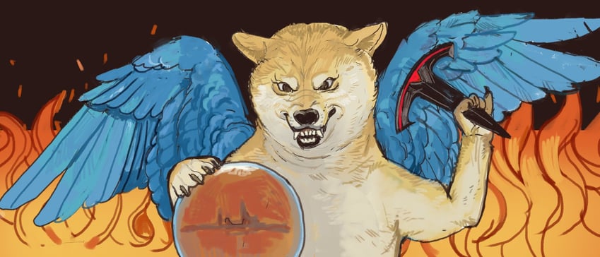 doge and kabosu (real life and 1 more) drawn by mossacannibalis