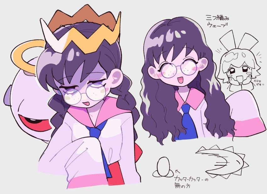 kirby, ribbon, zero two, and ripple star queen (kirby and 1 more) drawn by ni_re