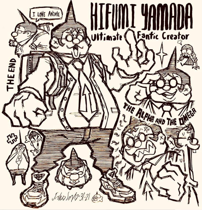 fukawa toko, ishimaru kiyotaka, and yamada hifumi (danganronpa and 1 more) drawn by josh-s26