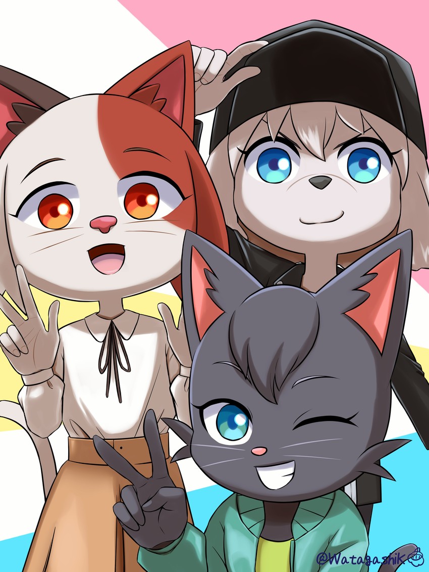 nikaidou rui, mitsuya yuki, and ichimura shiho (odd taxi) drawn by watagashikn