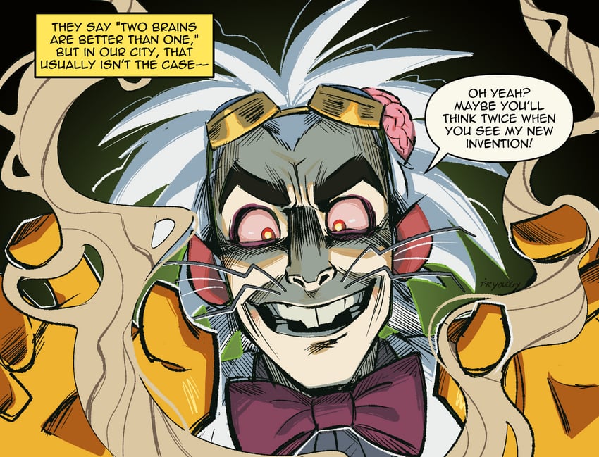 steven boxleitner and dr. two-brains (wordgirl) drawn by fryology