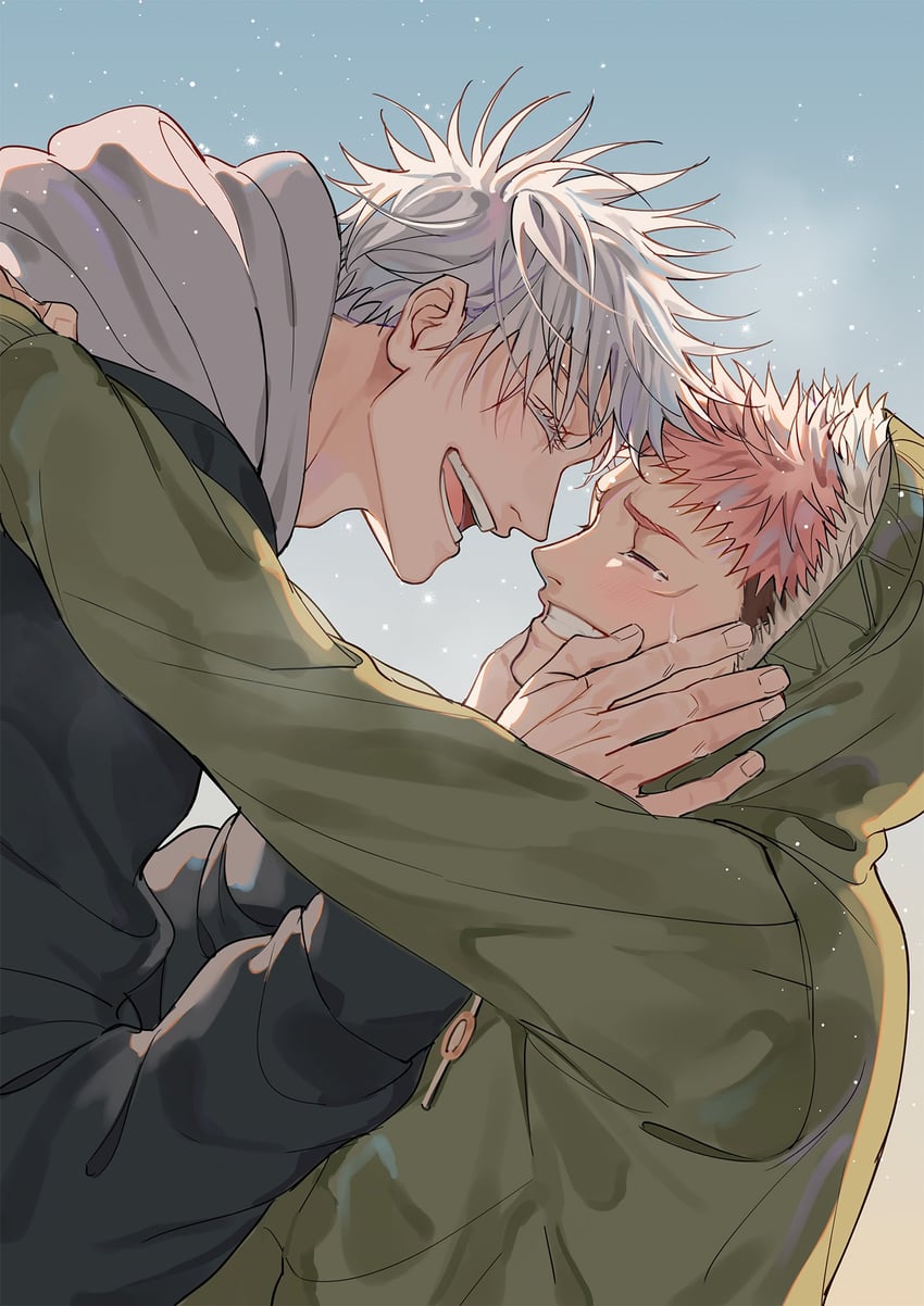 gojou satoru and itadori yuuji (jujutsu kaisen) drawn by bamthelapis