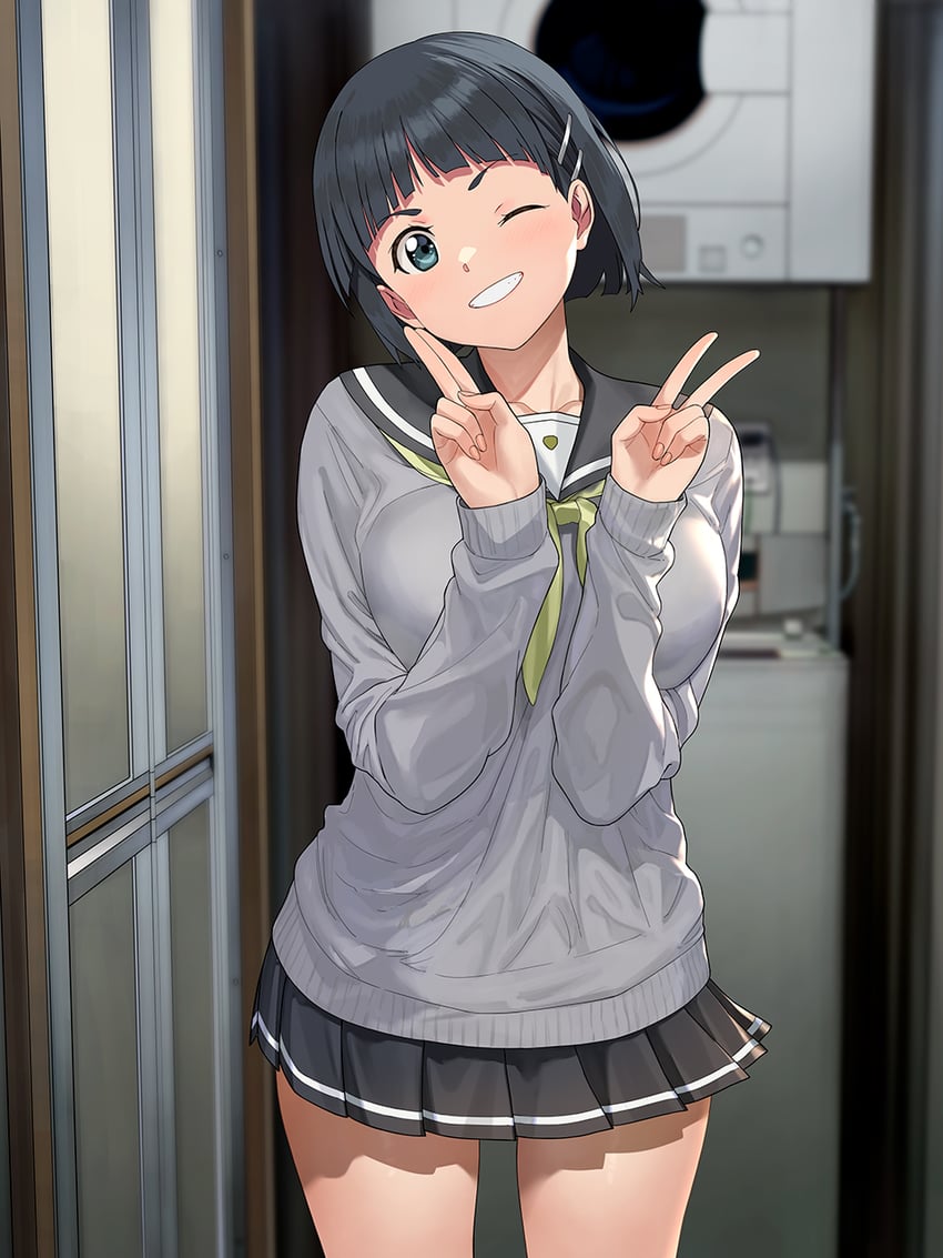 kirigaya suguha (sword art online and 1 more) drawn by a1_(initial-g)