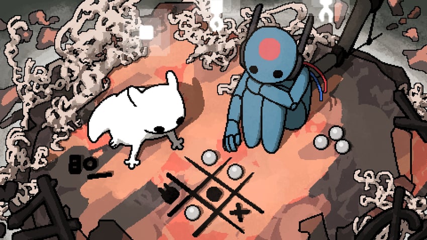 looks to the moon and survivor (rain world) drawn by ifriedudon