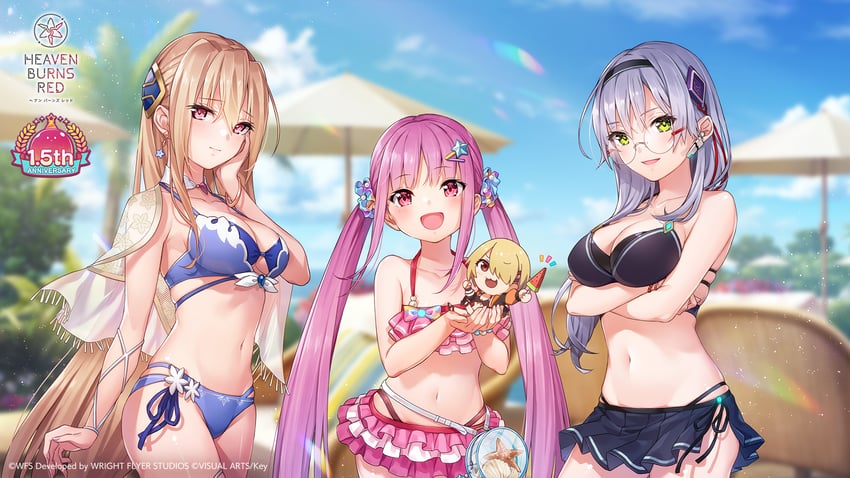 izumi yuki, kunimi tama, and shirakawa yuina (heaven burns red)