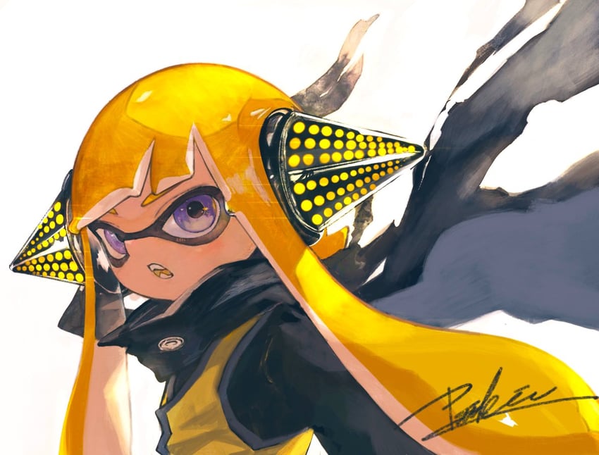 inkling player character, inkling girl, and agent 3 (splatoon) drawn by mhxbump