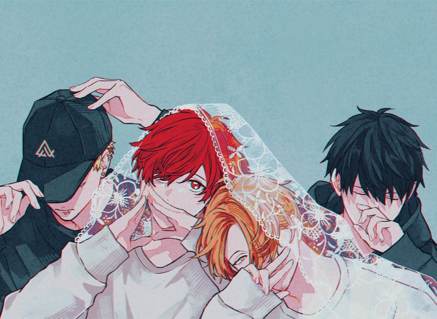 kaji akihiko, satou mafuyu, uenoyama ritsuka, and nakayama haruki (given) drawn by kizu_natsuki
