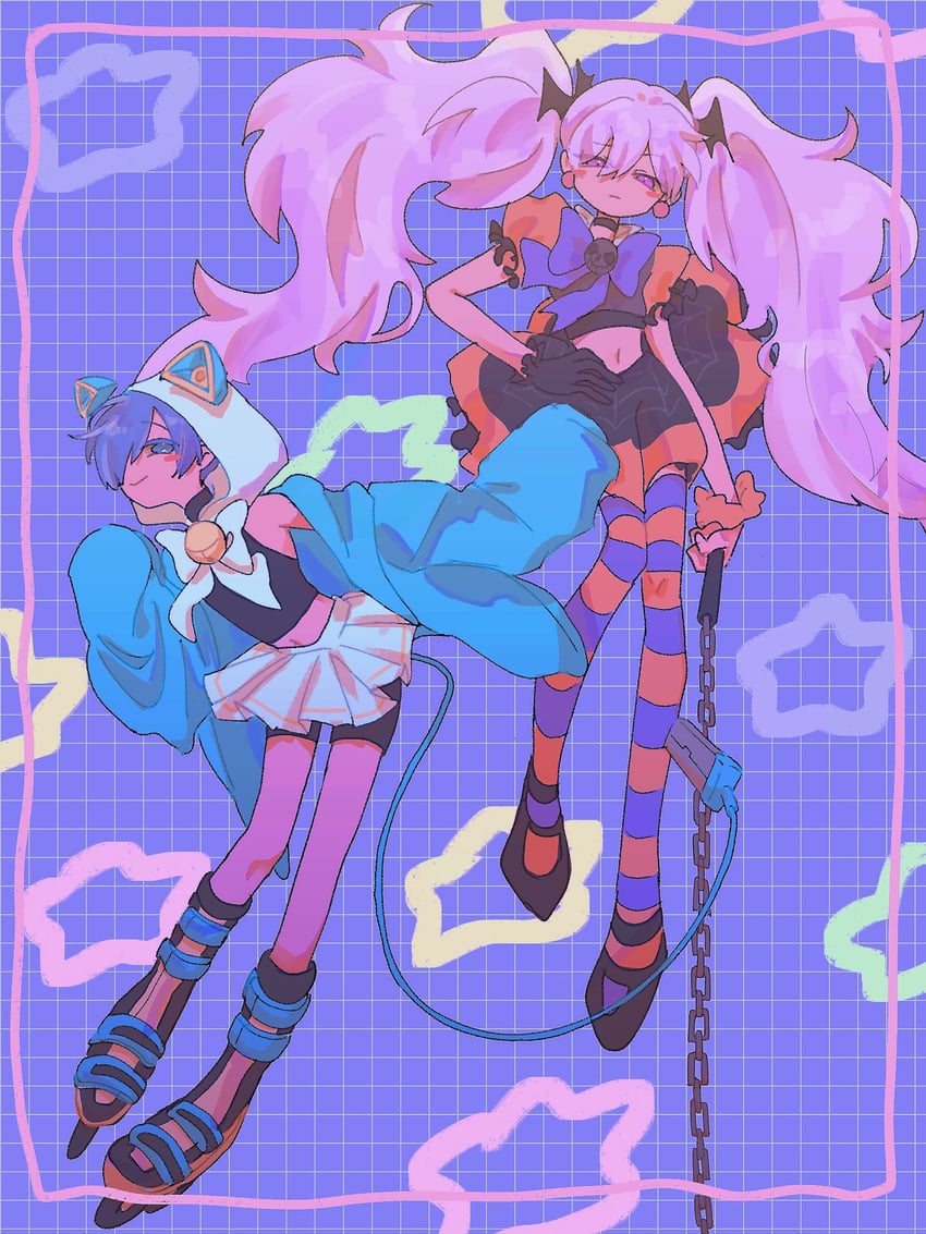 mahou shoujo minky pinky and debug shupicure (napoli no otokotachi) drawn by maku_(m0upmc)