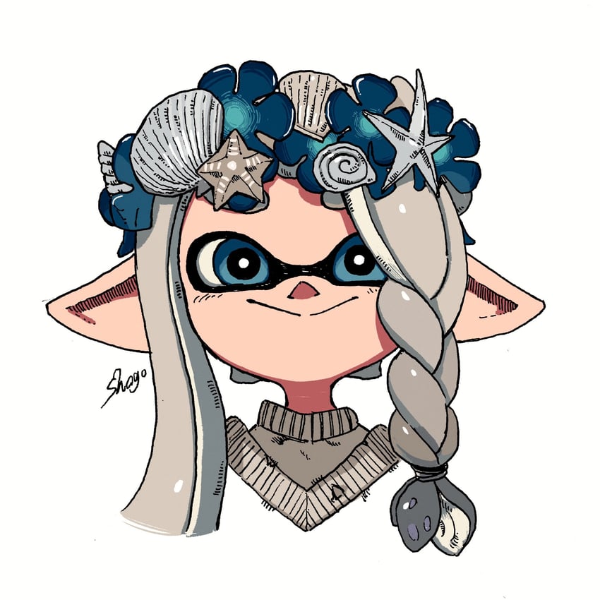 inkling player character and inkling girl (splatoon and 1 more) drawn by shogo_(shogo70449442)