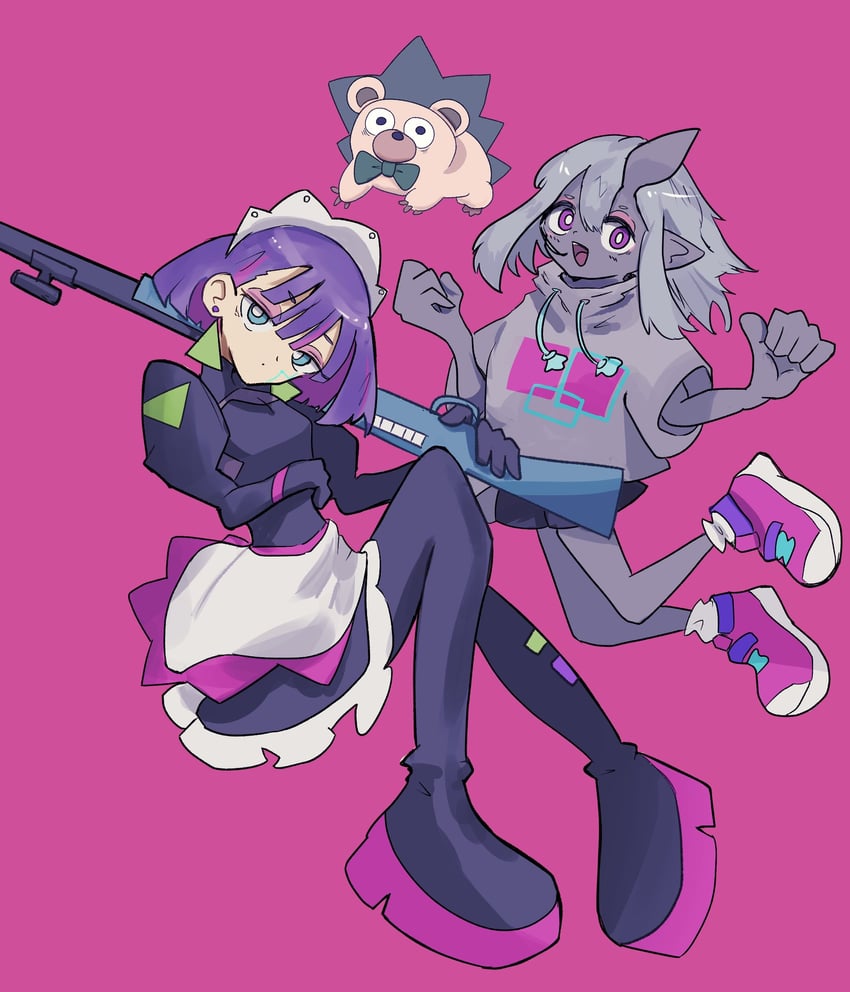 nira-chan, uniguri, and nanashi (zutto mayonaka de ii no ni and 1 more) drawn by kdfwys