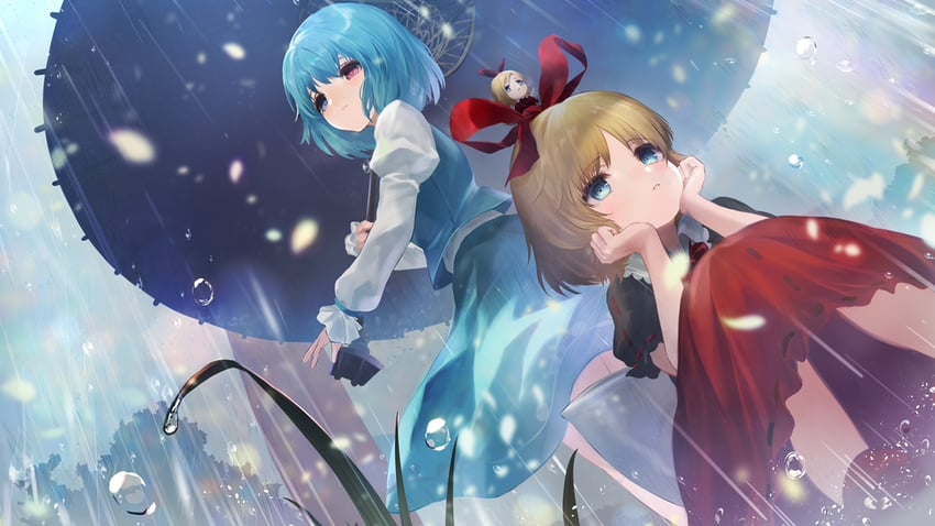 tatara kogasa, medicine melancholy, and su-san (touhou) drawn by dqn_(dqnww)