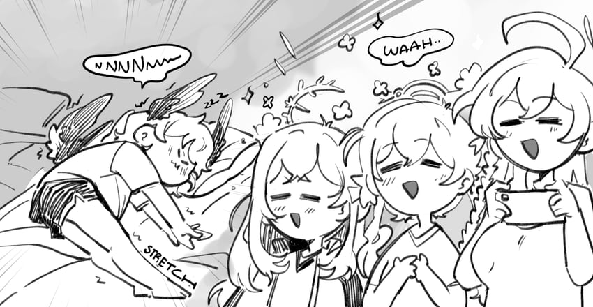 koharu, hanako, hifumi, and azusa (blue archive) drawn by kinzaibatsu91