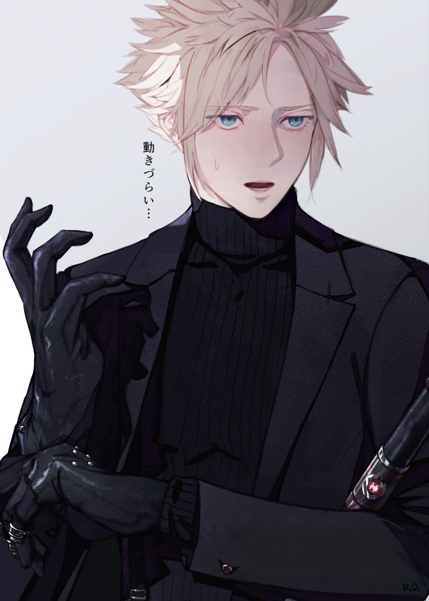 cloud strife (final fantasy and 2 more) drawn by human_okara2