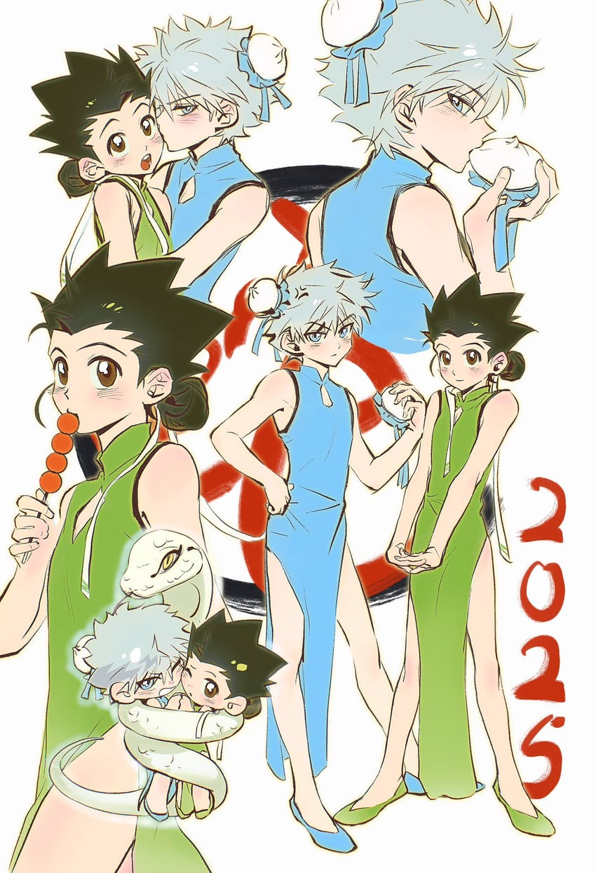 killua zoldyck and gon freecss (hunter x hunter) drawn by gelb
